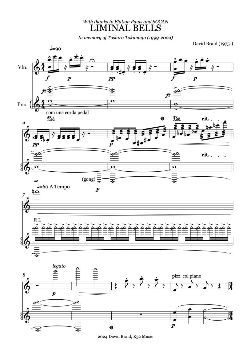 First Page of Liminal Bells by David Braid