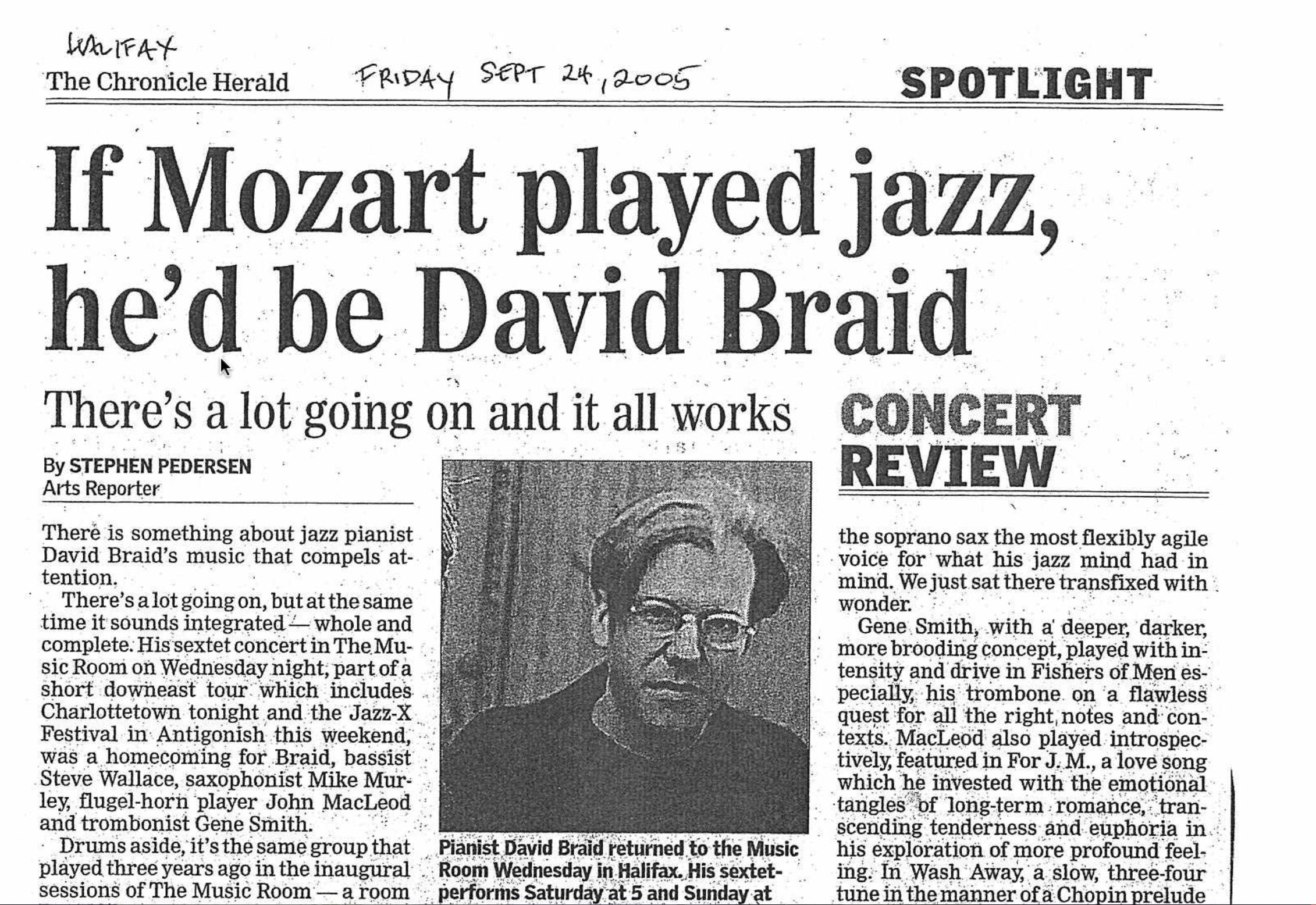 Mozart and David Braid